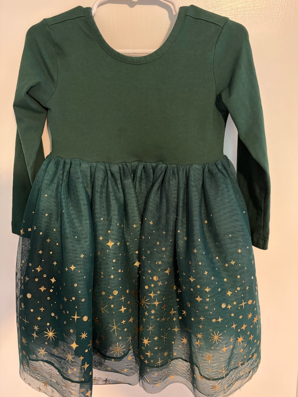 Long Sleeve Shimmer Tulle Dress - Picture 3 of 5